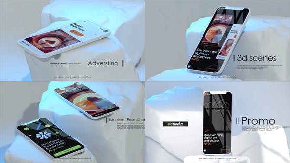 简短的广告模型AE手机膜布 (AEP)