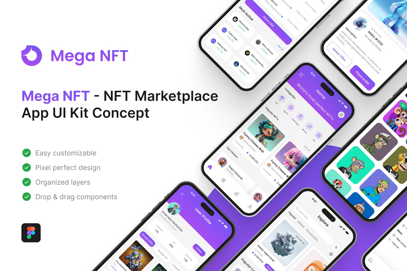 NFT 市场应用App UI Kit (FIG)