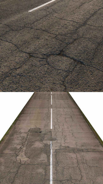 有裂缝的旧柏油路3D模型（FBX,MAX）