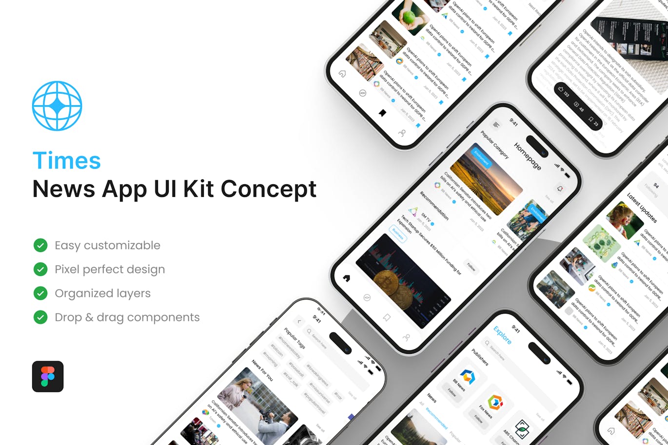 新闻应用App UI Kit (FIG)