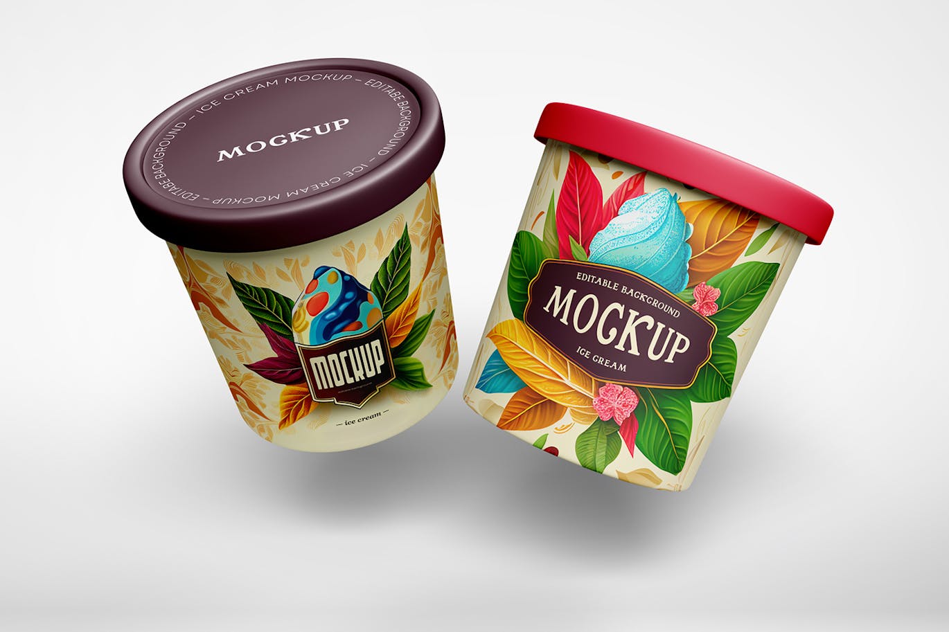 冰淇淋杯样机|冰淇淋盒 (PSD)