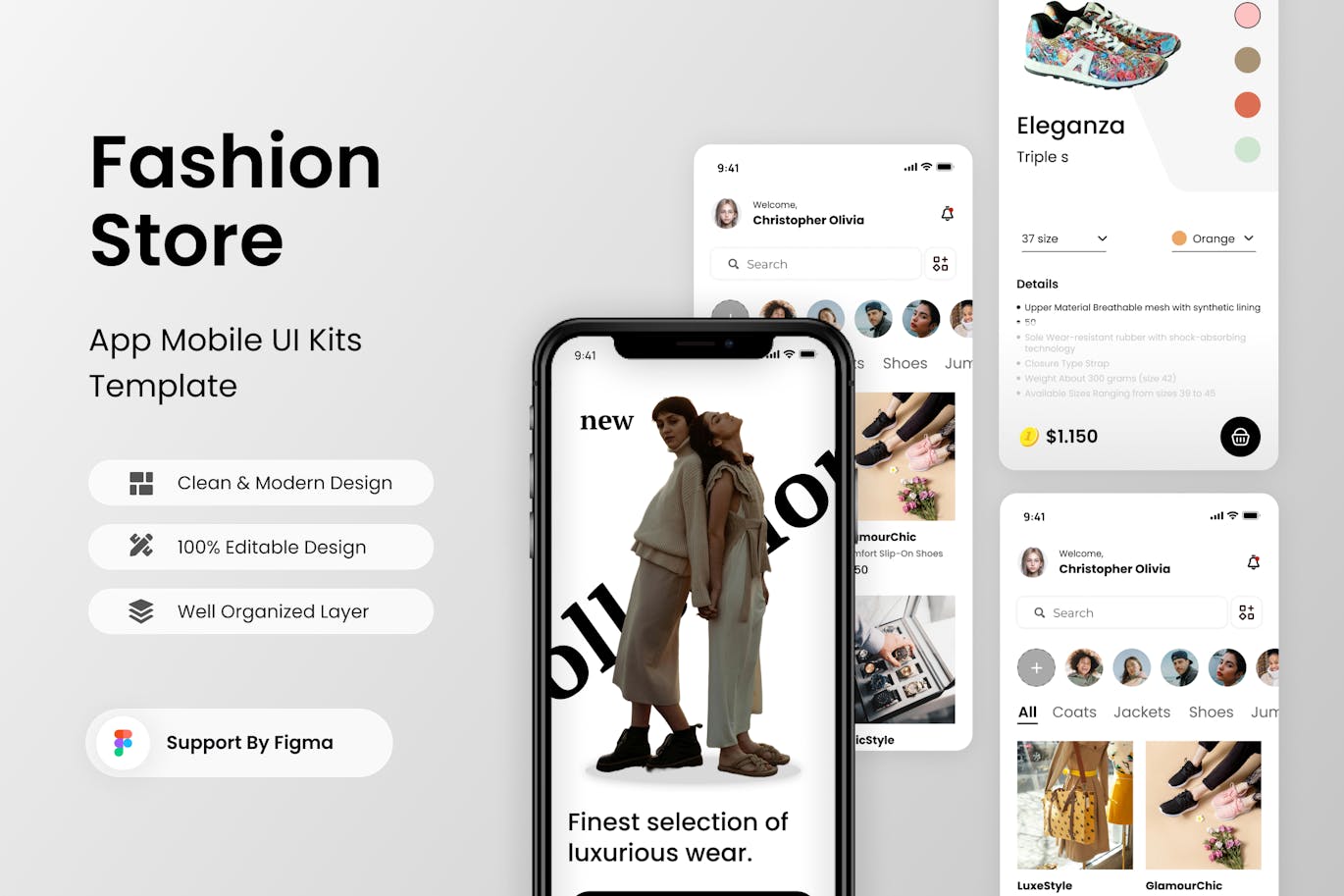 时装店移动应用App UI Kit (FIG)