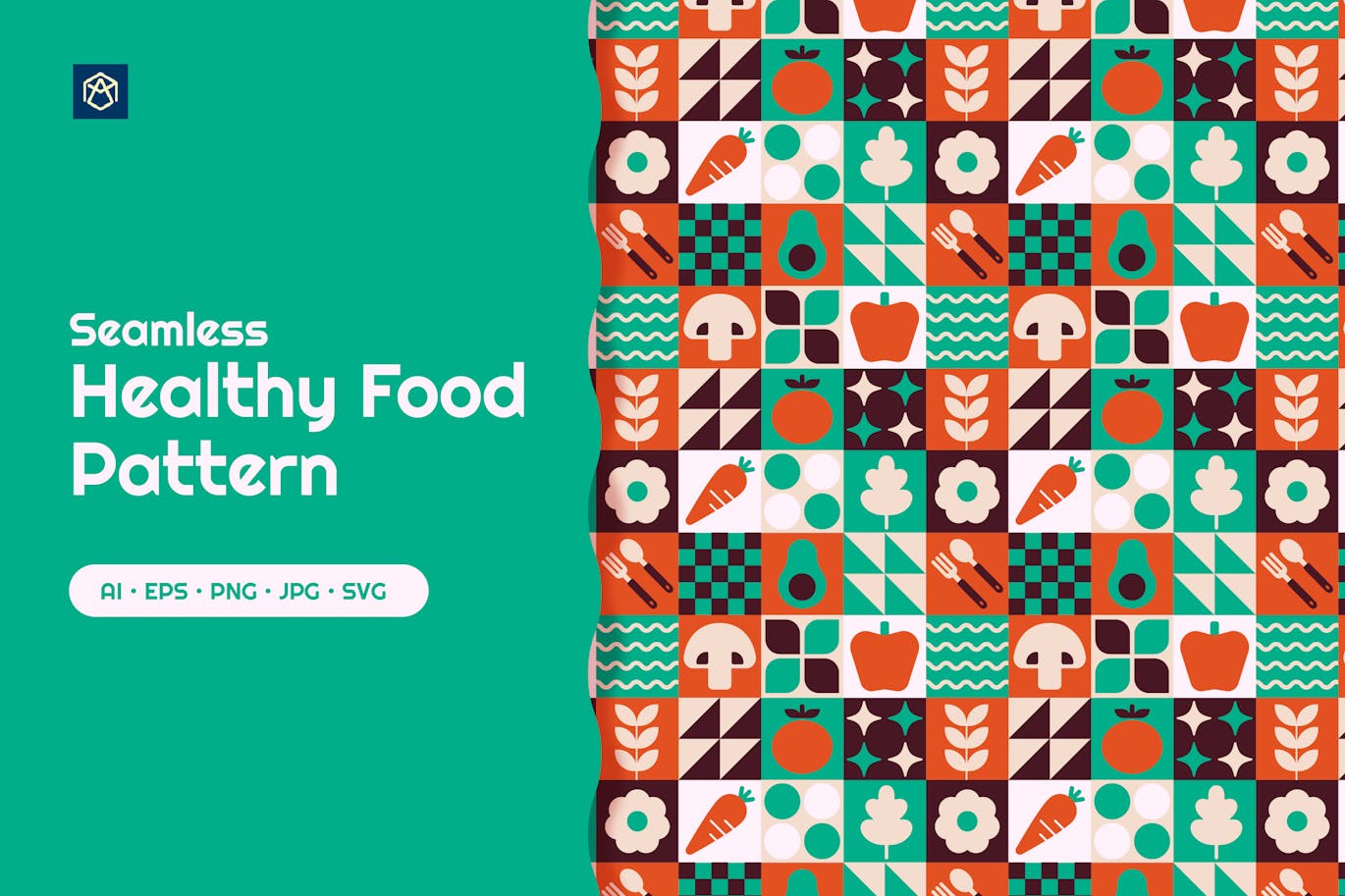 马赛克健康食品v (AI,EPS,JPG,PNG,SVG)