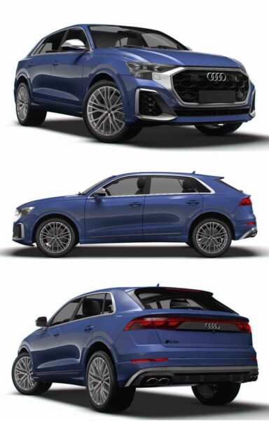 2024款奥迪Audi SQ8 55 TFSI SUV汽车3D模型（OBJ,FBX,MAX,LWO,C4D）