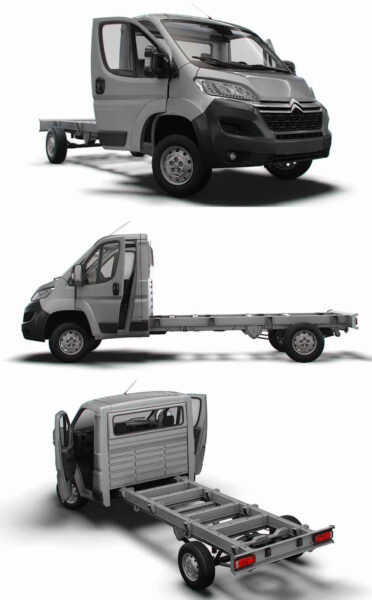 带内饰的2023款雪铁龙Citroen Jumper SCab 4035WB卡车3D模型（OBJ,FBX,MAX,LWO,C4D）