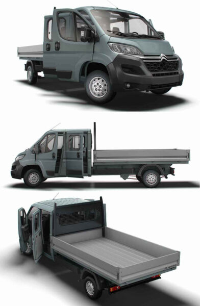 带内饰的2023款雪铁龙Citroen Jumper Crew Cab卡车3D模型（OBJ,FBX,MAX,LWO,C4D）