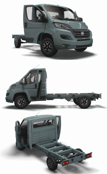 带内饰的2023 Fiat Ducato SCab 3450WB底盘卡车3D模型（OBJ,FBX,MAX,LWO,C4D）