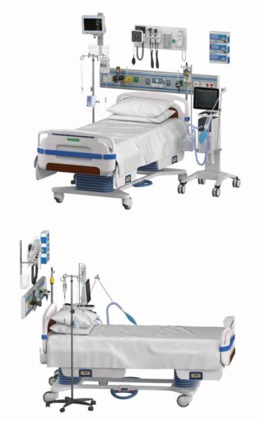 医院ICU设备low poly 3D模型（OBJ,FBX,MAX）