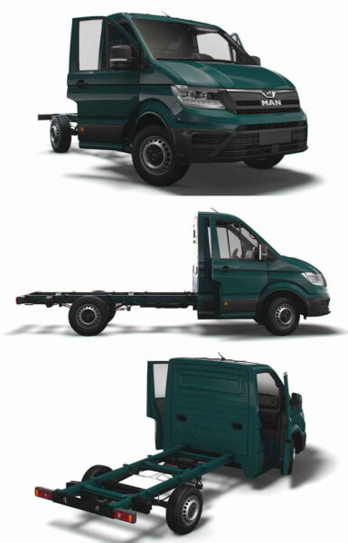 带内饰的2023款MAN TGE SingleCab L1卡车3D模型（OBJ,FBX,MAX,LWO,C4D）