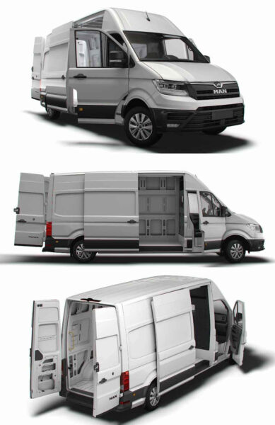 带内饰的2023 MAN TGE L3H3厢式货车 汽车3D模型（OBJ,FBX,MAX,LWO,C4D）