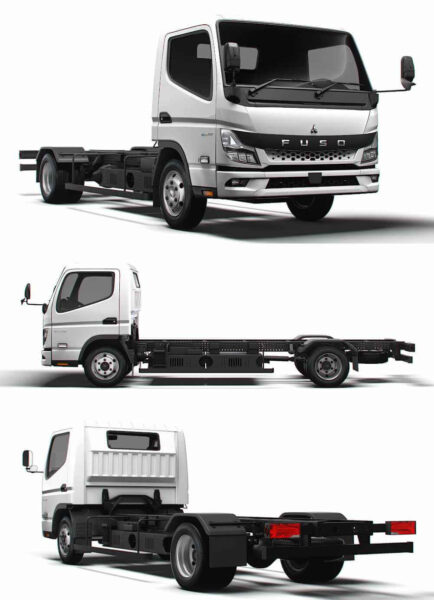2024款Mitsubishi Fuso E Canter 3850电动卡车3D模型（OBJ,FBX,MAX,LWO,C4D）
