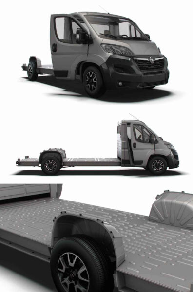 带内饰的2023 Opel Movano 3540 L4卡车3D模型（OBJ,FBX,MAX,LWO,C4D）