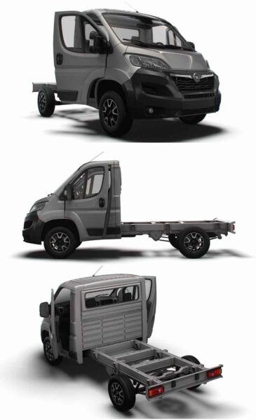 带内饰的2023 Opel Movano SCab 3000WB卡车3D模型（OBJ,FBX,MAX,LWO,C4D）