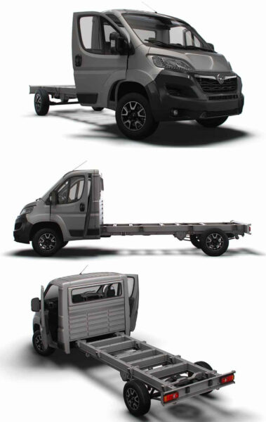 带内饰的2023款Opel Movano SCab 4300WB卡车3D模型（OBJ,FBX,MAX,LWO,C4D）