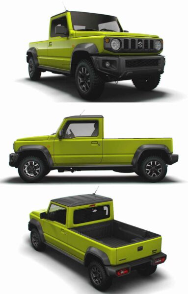 2023款铃木Suzuki Jimny皮卡车 汽车3D模型（OBJ,FBX,MAX,LWO,C4D）