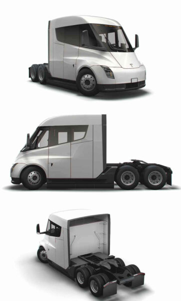 2023款特斯拉Tesla Semi LR半挂卡车3D模型（OBJ,FBX,MAX,LWO,C4D）