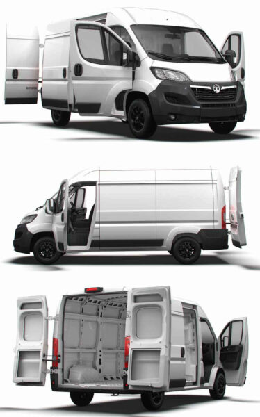 带内饰的2023 Vauxhall Movano L2H2货车 面包车 汽车3D模型（OBJ,FBX,MAX,LWO,C4D）