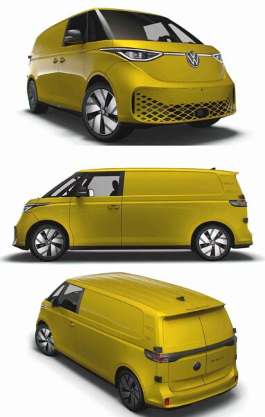 2023款大众VW ID Buzz Cargo LWB 2RD电动厢式货车 MPV汽车3D模型（OBJ,FBX,MAX,LWO,C4D）