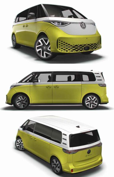 2023款大众VW IDBuzz LWB电动厢式货车 汽车3D模型（OBJ,FBX,MAX,LWO,C4D）