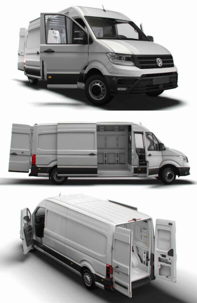 带内饰的2023款大众VW Crafter L3H2厢式货车 汽车3D模型（OBJ,FBX,MAX,LWO,C4D）