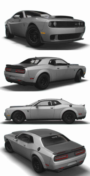 2023款道奇Dodge Challenger SRT Demon 170 LC汽车3D模型（OBJ,FBX,MAX,LWO,C4D）