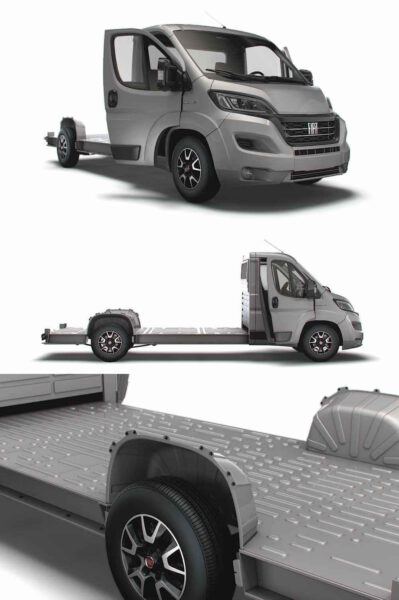 带内饰的2023款菲亚特Fiat Ducato 3540 L4 PlatformCab卡车3D模型（OBJ,FBX,MAX,LWO,C4D）