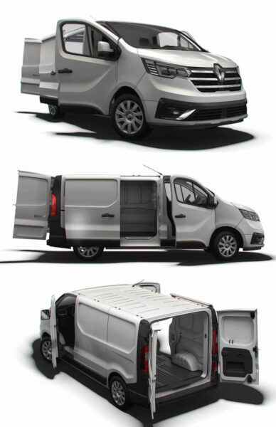 带内饰的2023款雷诺Renault Trafic L1H1厢式货车 汽车3D模型（OBJ,FBX,MAX,LWO,C4D）