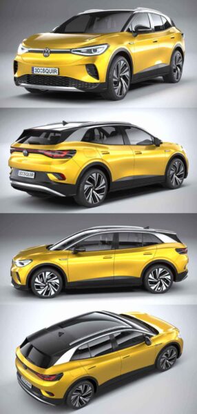 2021款大众Volkswagen ID4 1st Edition汽车3D模型（OBJ,FBX,MAX）