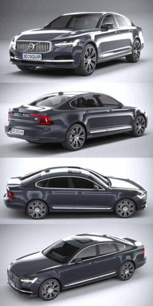 2020款沃尔沃Volvo S90汽车3D模型（OBJ,FBX,MAX）
