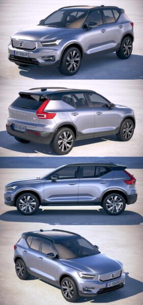 2020款沃尔沃Volvo XC40 Recharge SUV汽车3D模型（OBJ,FBX,MAX）