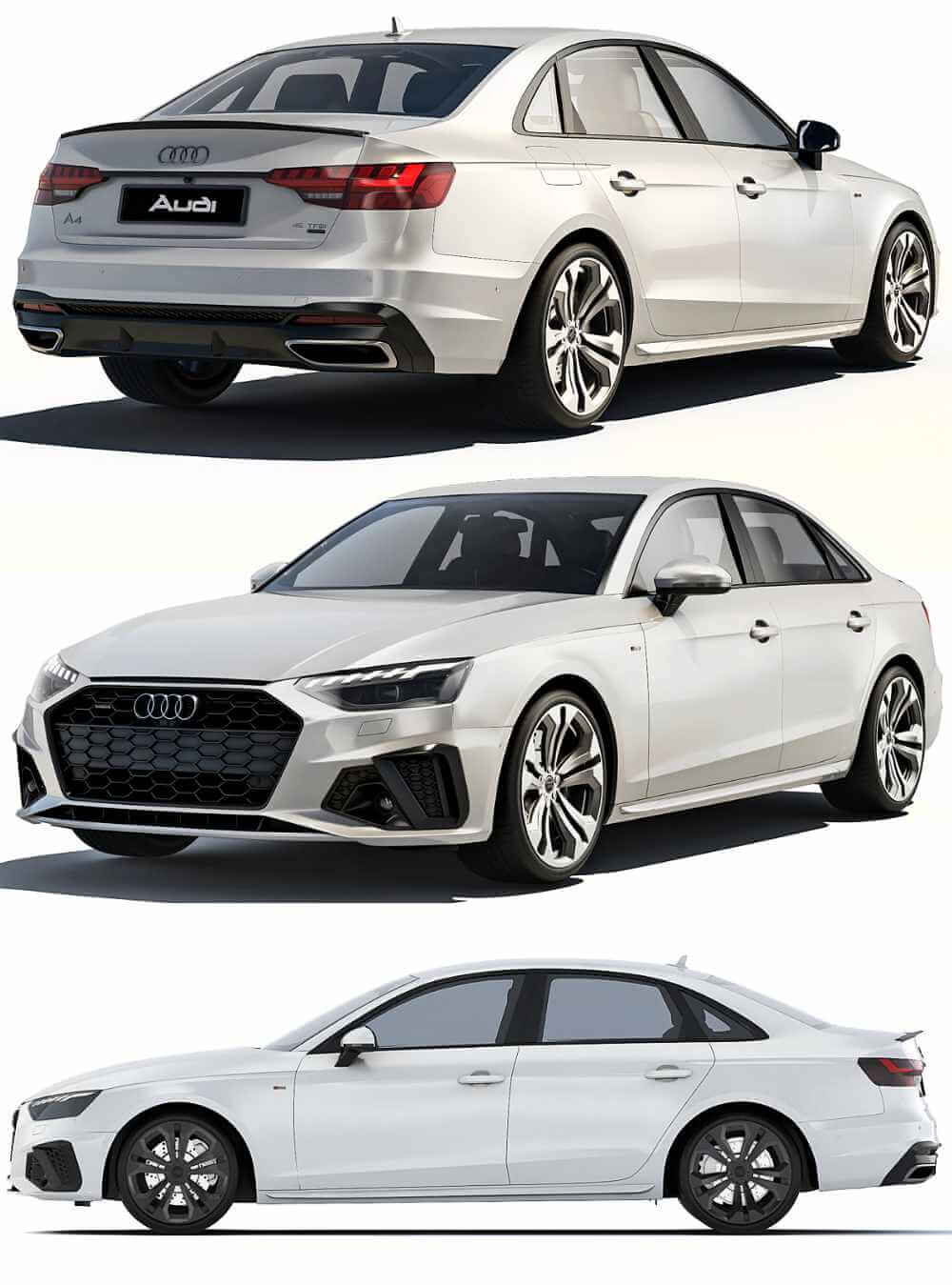 2021 Audi A4 S-Line汽车3D模型（OBJ,FBX,MAX）