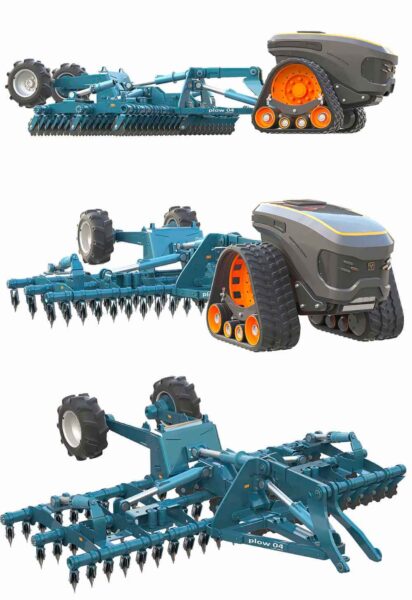 带犁的履带式拖拉机3D模型（OBJ,FBX,MAX）