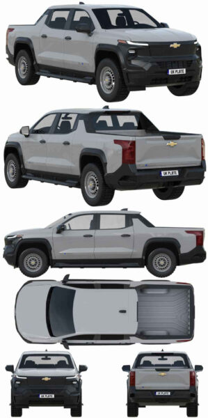 雪佛兰Chevrolet Silverado EV WT电动皮卡车 汽车3D模型（OBJ,FBX,MAX）