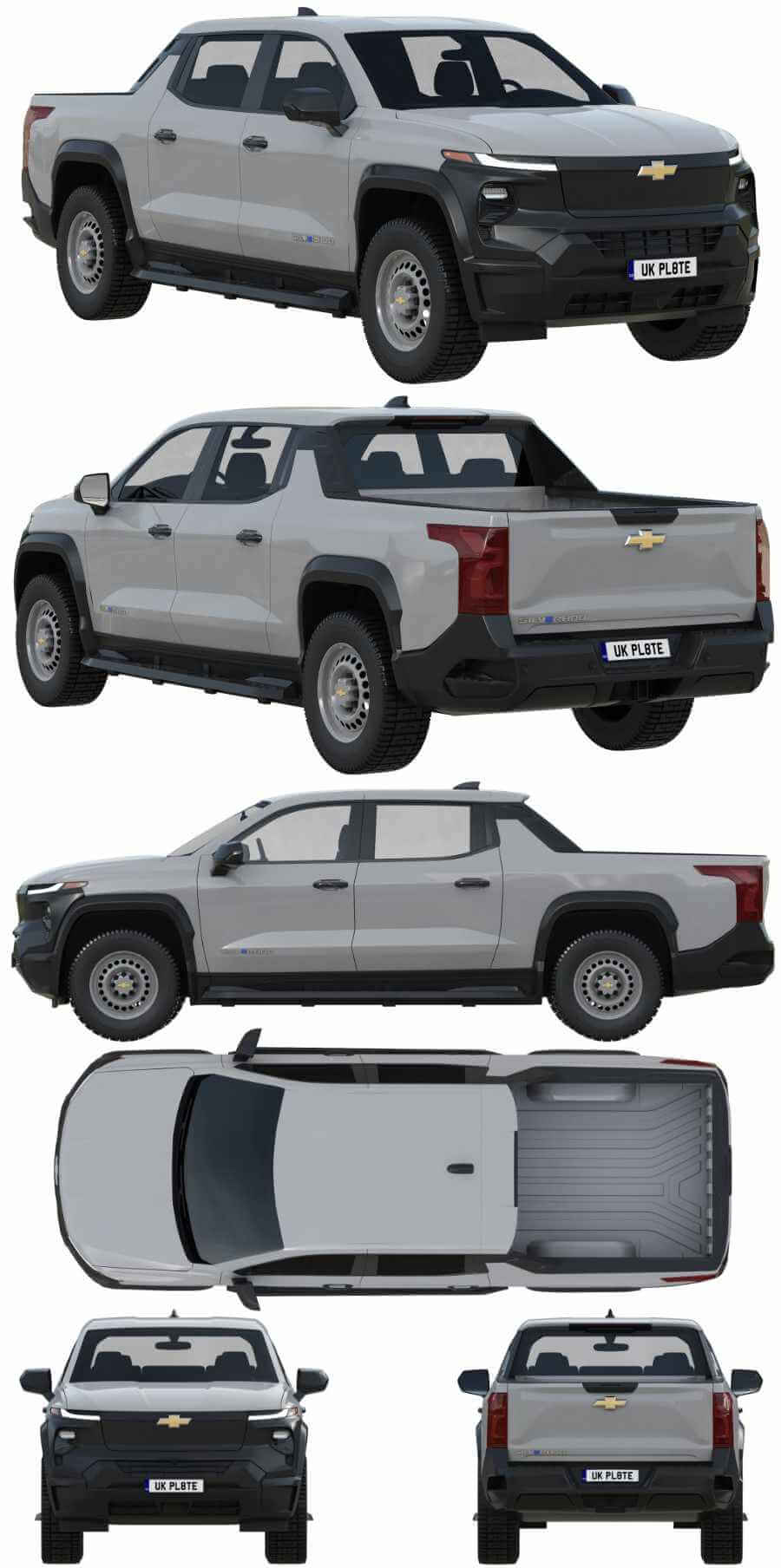 雪佛兰Chevrolet Silverado EV WT电动皮卡车 汽车3D模型（OBJ,FBX,MAX）