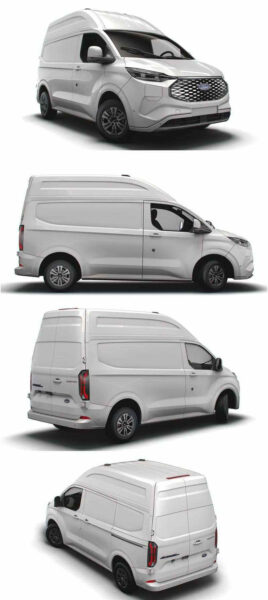 2023款福特Ford E Transit Custom L1H2电动面包车 汽车3D模型（OBJ,FBX,MAX,LWO,C4D）