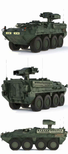 2008 Stryker M1134反坦克导弹车3D模型（OBJ,FBX,MAX）