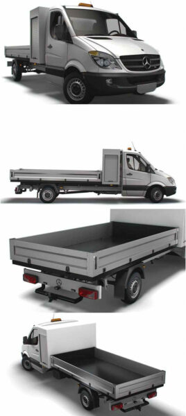 2008奔驰Mercedes Benz Sprinter Toolpod Single Cab自卸车 卡车3D模型（OBJ,FBX,MAX,LWO,C4D）