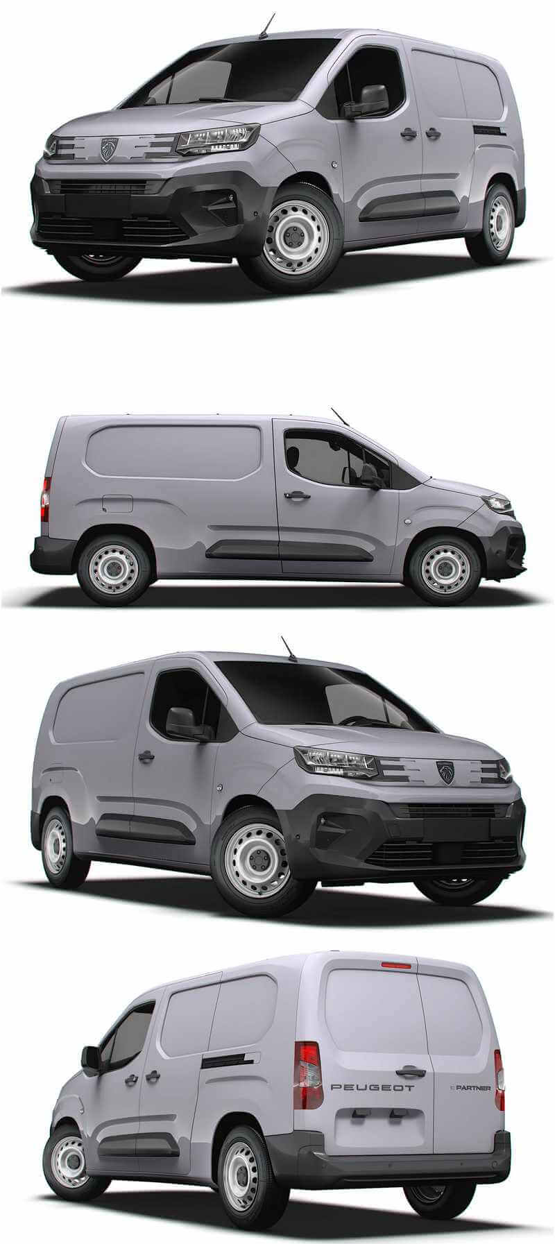 2024 Peugeot e Partner LWB电动厢式货车 汽车3D模型（OBJ,FBX,MAX,LWO,C4D）
