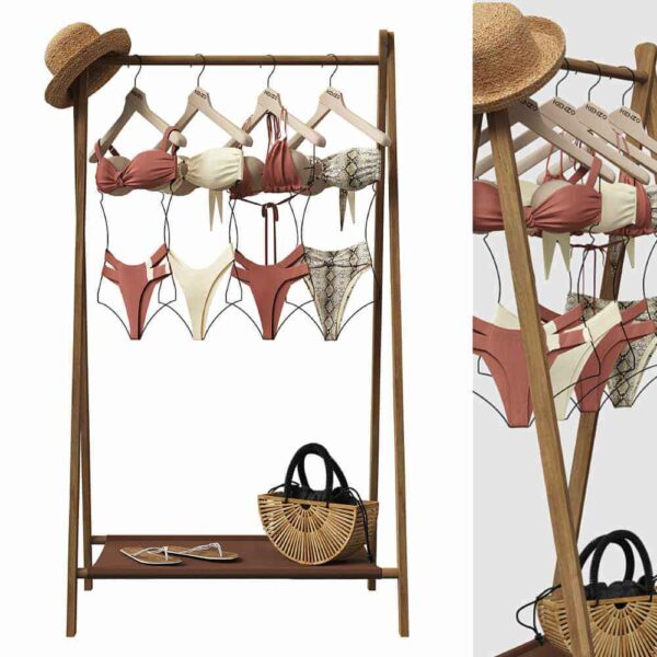 女士泳衣和沙滩拖鞋3D模型（OBJ,MAX）