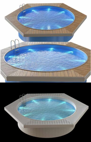 六边形游泳池3D模型（OBJ,FBX,MAX）