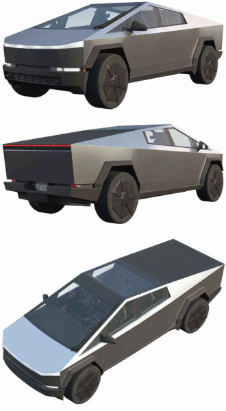 2024 Tesla Cybertruck汽车3D模型（OBJ,FBX,MAX）