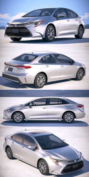 2020款丰田Toyota Corolla Sedan Hybrid US汽车3D模型（OBJ,FBX,MAX）