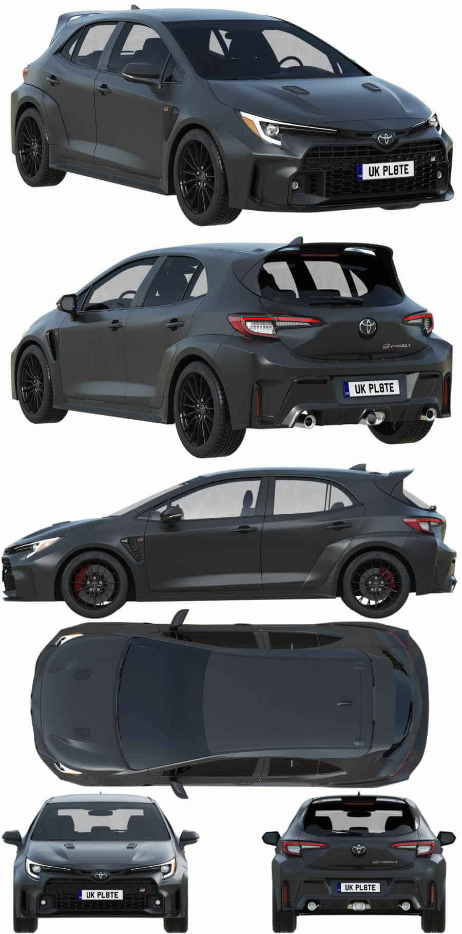2023款丰田Toyota GR Corolla汽车3D模型（OBJ,FBX,MAX）