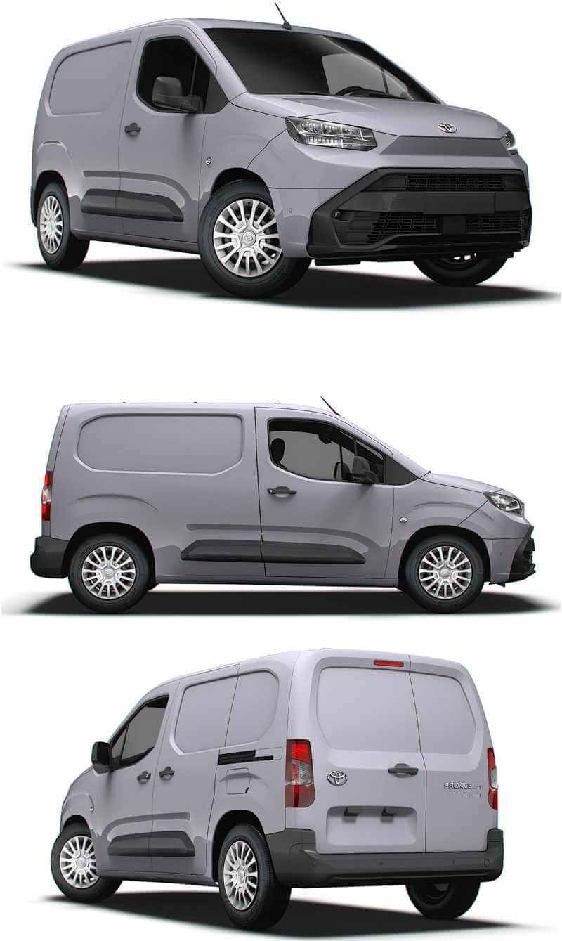2024款丰田Toyota ProAce City SWB电动厢式货车 汽车3D模型（OBJ,FBX,MAX,LWO,C4D）