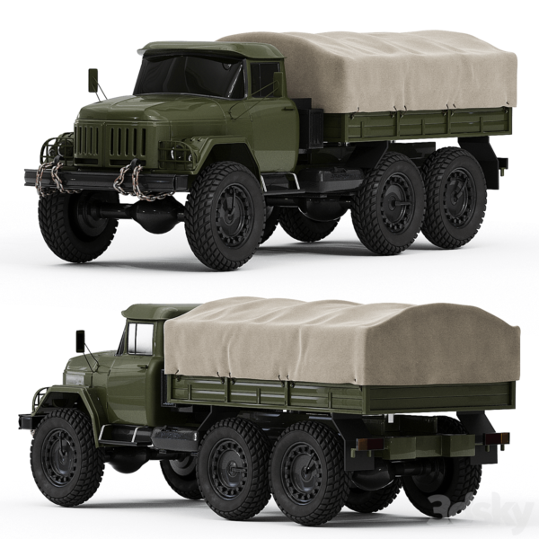 Zil 131军用卡车3D模型（OBJ,FBX,MAX）