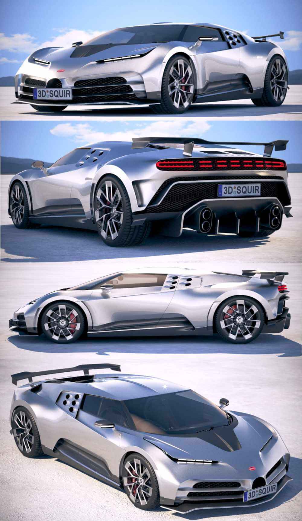 2020款布加迪Bugatti Centodieci跑车 汽车3D模型（OBJ,FBX,MAX）