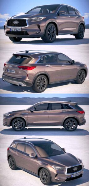 2019 Infiniti QX50 SUV汽车3D模型（OBJ,FBX,MAX）
