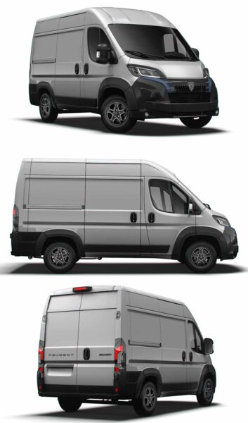 2024款标志Peugeot e Boxer L1H2电动厢式货车 汽车3D模型（OBJ,FBX,MAX,LWO,C4D）