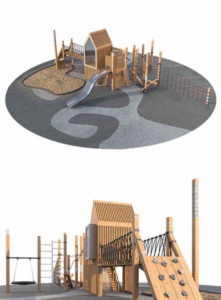 包含沙池和话题的儿童游乐场 儿童乐园3D模型（OBJ,FBX,MAX）