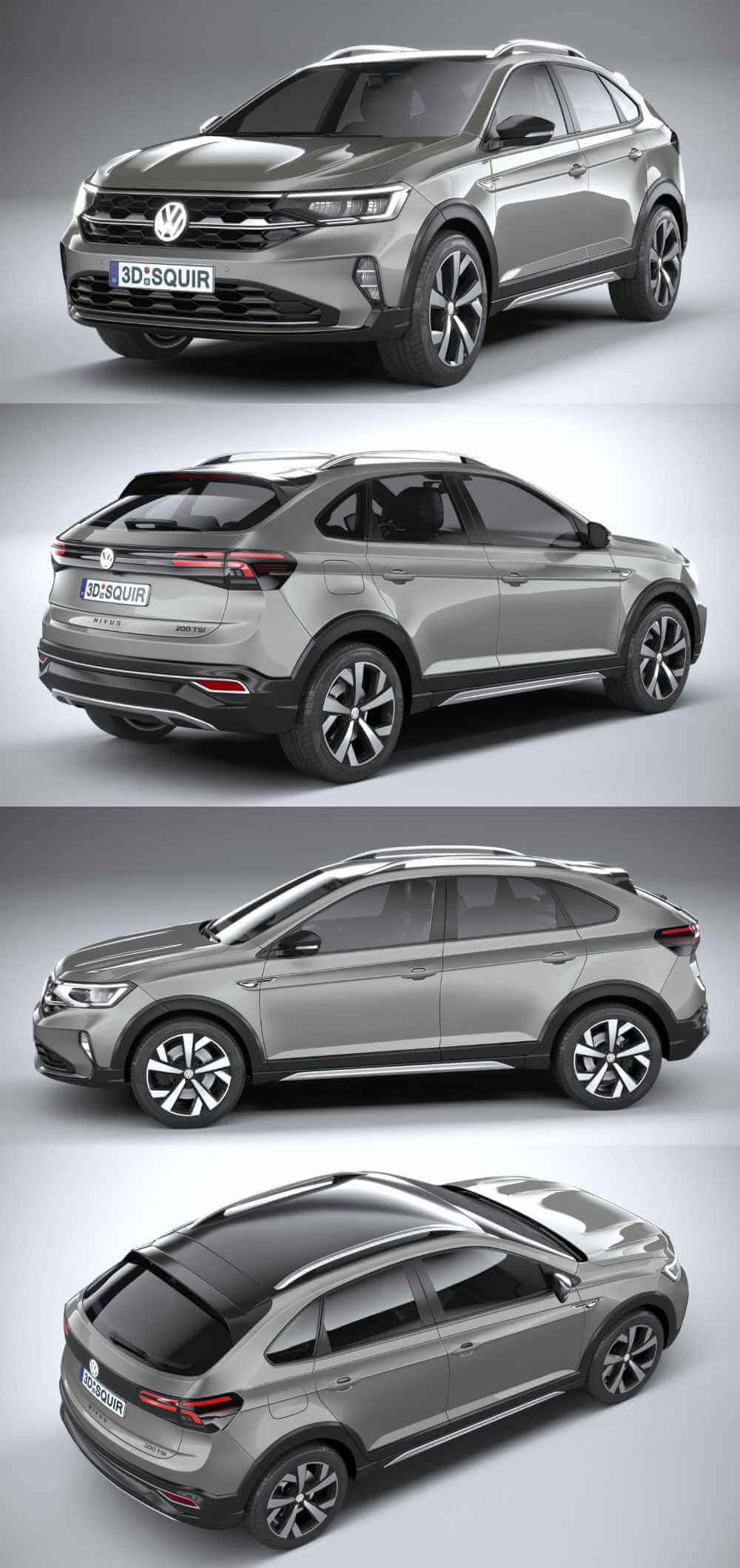 2021款大众Volkswagen Nivus SUV汽车3D模型（OBJ,FBX,MAX）